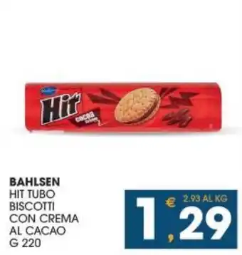 SeBón Supermercati BAHLSEN HIT TUBO BISCOTTI CON CREMA AL CACAO G 220 offerta