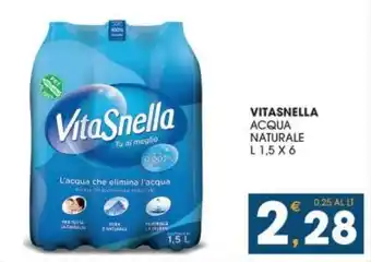 SeBón Supermercati VITASNELLA ACQUA NATURALE L 1,5 X 6 offerta