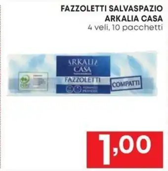 Pam FAZZOLETTI SALVASPAZIO ARKALIA CASA 4 veli, 10 pacchetti offerta