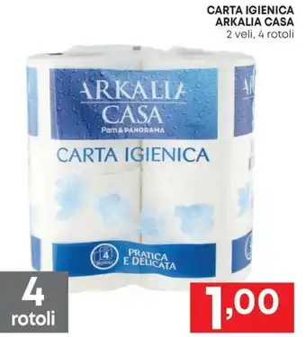 Pam CARTA IGIENICA ARKALIA CASA 2 veli, 4 rotoli offerta