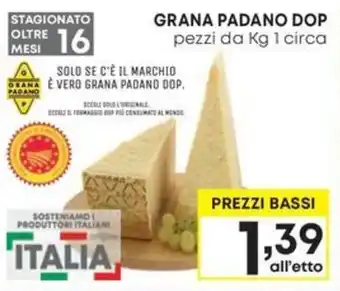 Pam GRANA PADANO DOP pezzi da Kg 1 circa offerta