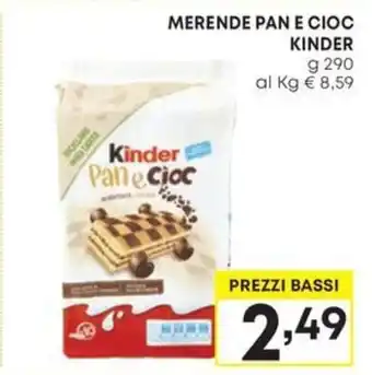 Pam MERENDE PAN E CIOC KINDER g 290 offerta