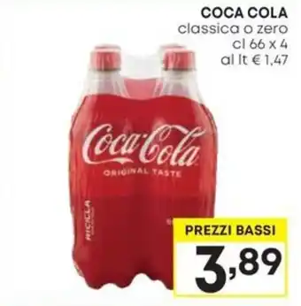 Pam COCA COLA classica o zero cl 66 x 4 offerta