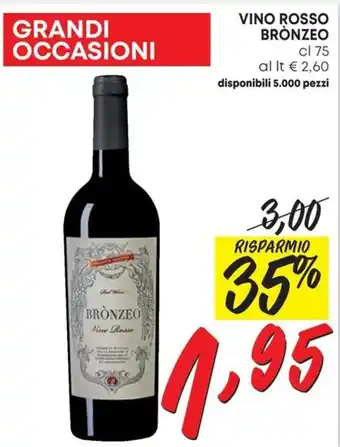 Pam VINO ROSSO BRONZEO cl 75 offerta