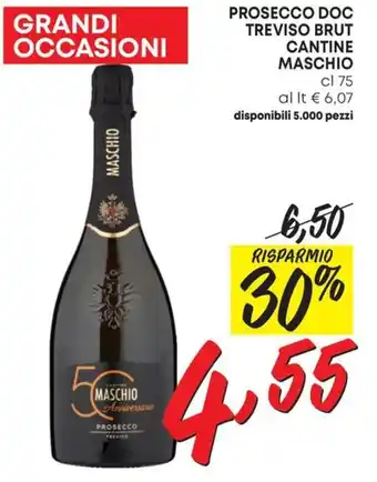 Pam PROSECCO DOC TREVISO BRUT CANTINE MASCHIO cl 75 offerta