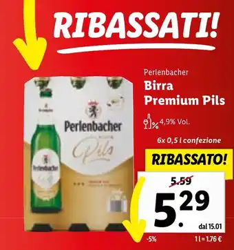 Lidl Perlenbacher Birra Premium Pils offerta