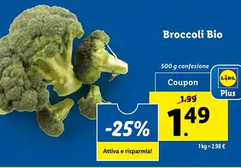 Lidl Broccoli Bio 500 g confezione offerta