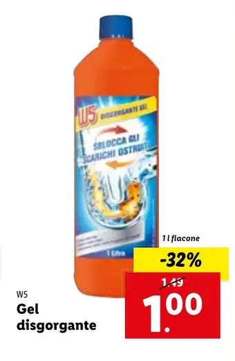 Lidl W5 Gel disgorgante offerta