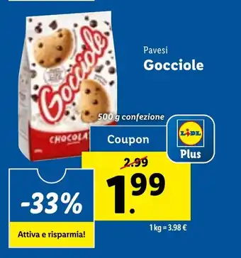 Lidl Pavesi Gocciole 500 g confezione offerta