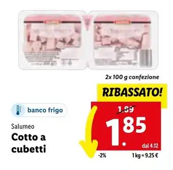 Lidl Salumeo Cotto a cubetti offerta
