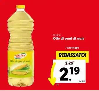Lidl Vita D'or Olio di semi di mais offerta