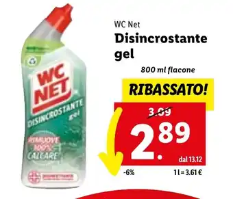 Lidl WC Net DISINCROSTANTE gel 800 ml flacone offerta