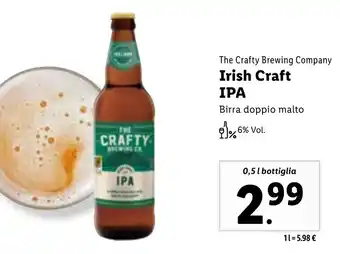 Lidl The Crafty Brewing Company Irish Craft IPA Birra doppio malto 0,5 l bottiglia offerta
