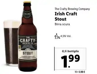 Lidl The Crafty Brewing Company Irish Craft Stout Birra scura 0,5 l bottiglia offerta