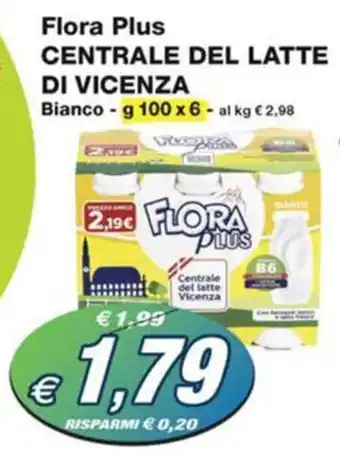Prix Quality Flora Plus CENTRALE DEL LATTE DI VICENZA Bianco - g 100 x 6 offerta