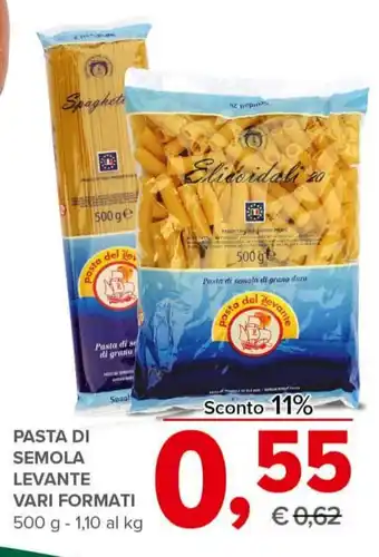 Todis PASTA DI SEMOLA LEVANTE VARI FORMATI 500 g offerta