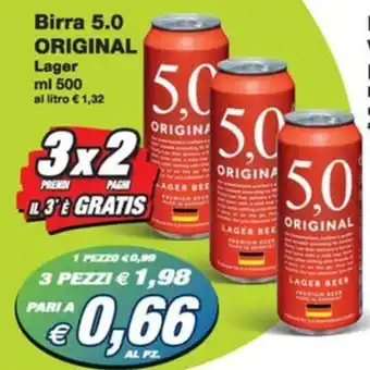 Prix Quality Birra 5.0 ORIGINAL Lager ml 500 offerta