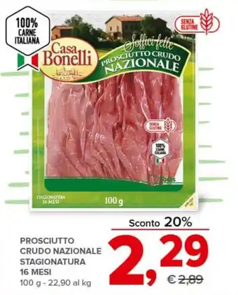 Todis PROSCIUTTO CRUDO NAZIONALE STAGIONATURA 16 MESI 100 g offerta