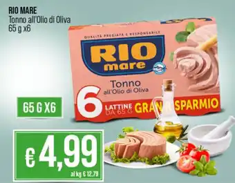 In Coop RIO MARE Tonno all'Olio di Oliva 65 g x6 offerta