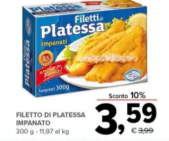 Todis FILETTO DI PLATESSA IMPANATO 300 g offerta