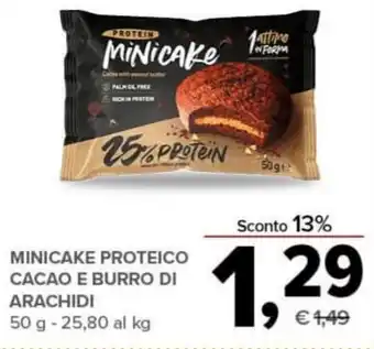 Todis MINICAKE PROTEICO CACAO E BURRO DI ARACHIDI 50 g offerta