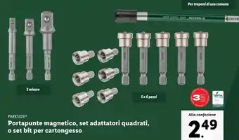 Lidl PARKSIDE Portapunte magnetico, set adattatori quadrati, o set bit per cartongesso offerta