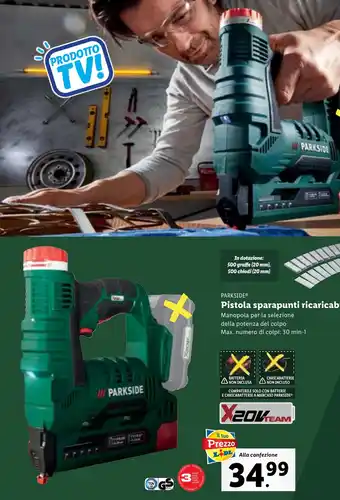 Lidl PARKSIDE Pistola sparapunti ricaricabile offerta