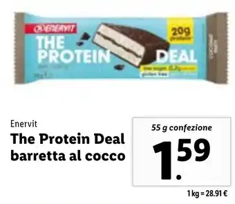 Lidl Enervit The Protein Deal barretta al cocco 55 g confezione offerta