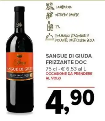 Todis SANGUE DI GIUDA FRIZZANTE DOC 75 cl offerta