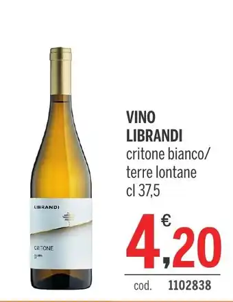 Elefante Cash & Carry VINO LIBRANDI critone bianco/ terre lontane cl 37,5 offerta
