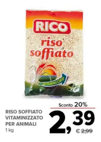 Todis RISO SOFFIATO VITAMINIZZATO PER ANIMALI 1 kg offerta