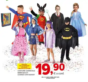 Todis COSTUME CARNEVALE BIMBI/ADULTI LICENZE CON GADGET offerta