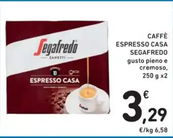 Spazio Conad CAFFÈ ESPRESSO CASA SEGAFREDO gusto pieno e cremoso, 250 g x2 offerta