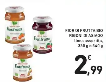 Spazio Conad FIOR DI FRUTTA BIO RIGONI DI ASIAGO linea assortita, 330 g o 340 g offerta