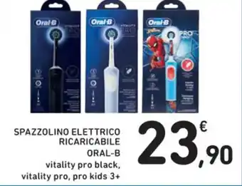 Spazio Conad SPAZZOLINO ELETTRICO RICARICABILE ORAL-B vitality pro black, vitality pro, pro kids 3+ offerta