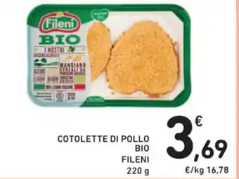 Spazio Conad COTOLETTE DI POLLO BIO FILENI 220 g offerta