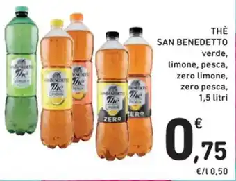 Spazio Conad THÈ SAN BENEDETTO verde, limone, pesca, zero limone, zero pesca, 1,5 litri offerta