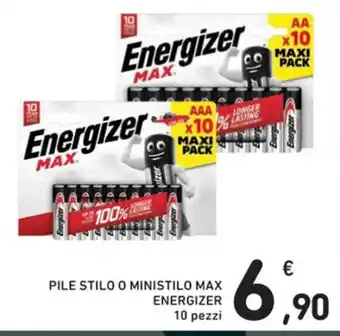 Spazio Conad PILE STILO O MINISTILO MAX ENERGIZER 10 pezzi offerta