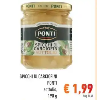 Spazio Conad SPICCHI DI CARCIOFI PONTI sottolio 190 g offerta
