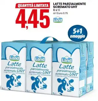 Eurospin LATTE PARZIALMENTE SCREMATO UHT 6x1 l offerta
