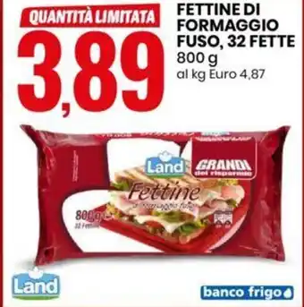 Eurospin FETTINE DI FORMAGGIO FUSO, 32 FETTE 800 g offerta