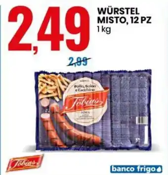 Eurospin WÜRSTEL MISTO, 12 PZ 1kg offerta