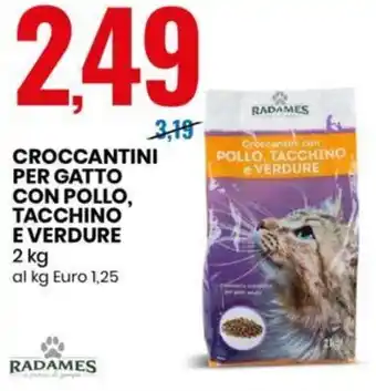 Eurospin CROCCANTINI PER GATTO CON POLLO, TACCHINO E VERDURE 2 kg offerta