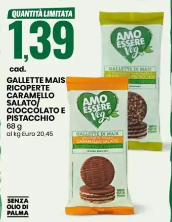 Eurospin GALLETTE MAIS RICOPERTE CARAMELLO SALATO CIOCCOLATO E PISTACCHIO 68 g offerta