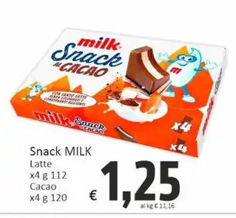 Paghi Poco Snack MILK Latte x4 g 112 Cacao x4 g 120 offerta