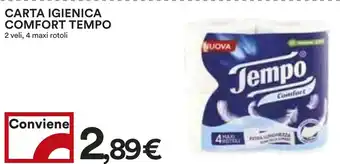 Coop CARTA IGIENICA COMFORT TEMPO 2 veli, 4 maxi rotoli offerta