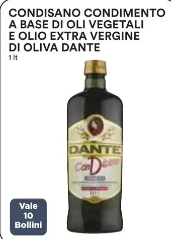 Coop CONDISANO CONDIMENTO A BASE DI OLI VEGETALI E OLIO EXTRA VERGINE DI OLIVA DANTE 1 lt offerta