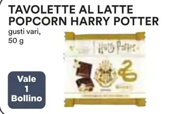 Coop TAVOLETTE AL LATTE POPCORN HARRY POTTER gusti vari, 50 g offerta