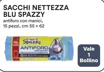 Coop SACCHI NETTEZZA BLU SPAZZY antiforo con manici, 15 pezzi, cm 55 x 62 offerta