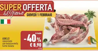 AGNELLO intero/metà con testa/coratella Carne italiana